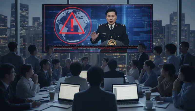 Illustration of china's final warning: a last serious notice from China.