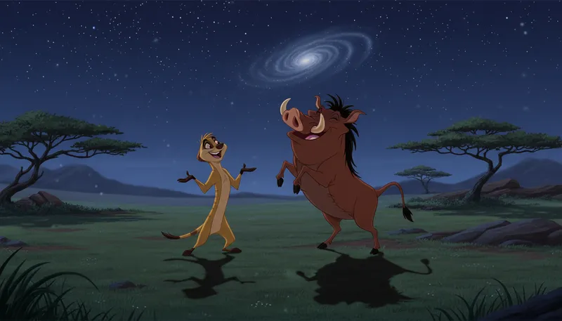 Illustration of timon: A character from 'The Lion King' known for humor.