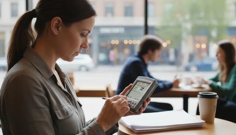 Illustration of pda: A personal digital assistant used for organizing tasks.