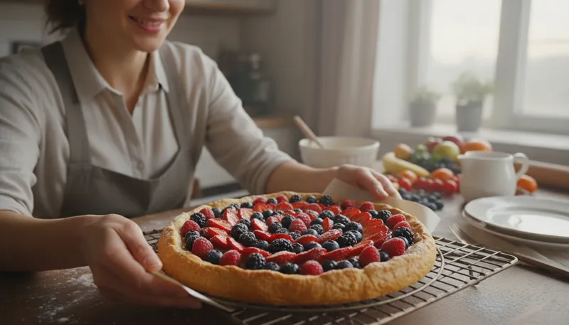 Illustration of tart: a small pie with sweet filling