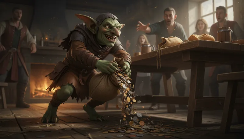 Illustration of goblin: A mischievous, mythical creature.