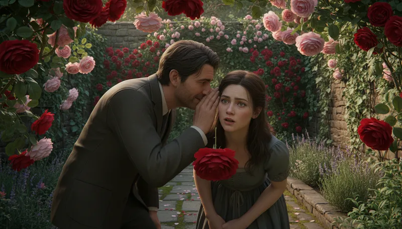 Illustration of under the rose: Secretly or discreetly; kept hidden.