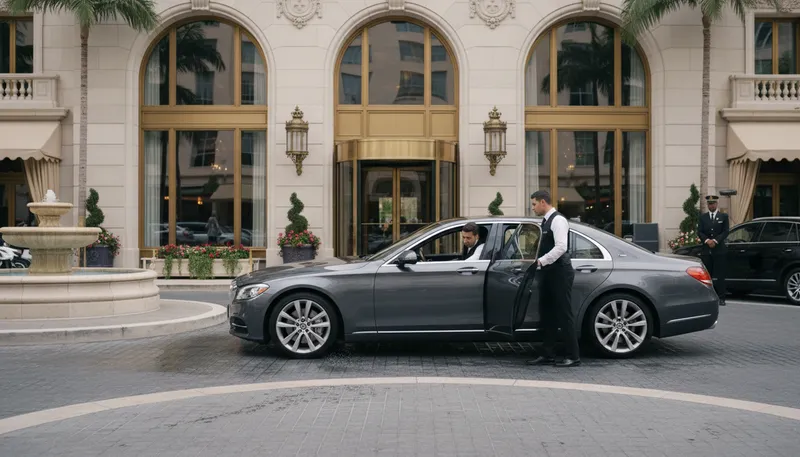 Illustration of valet: A person who parks cars for others.