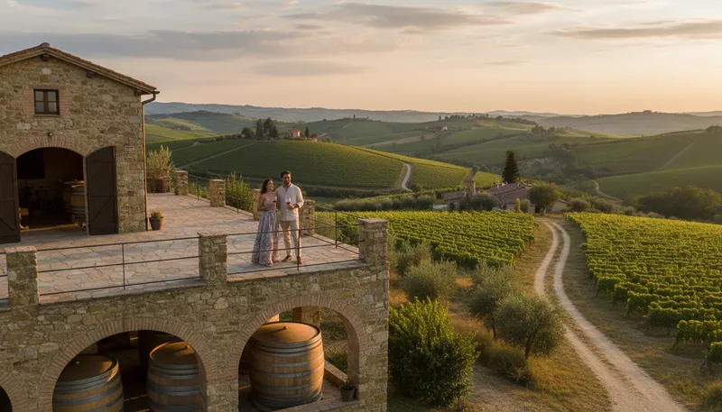 Illustration of winery: A place where wine is produced.