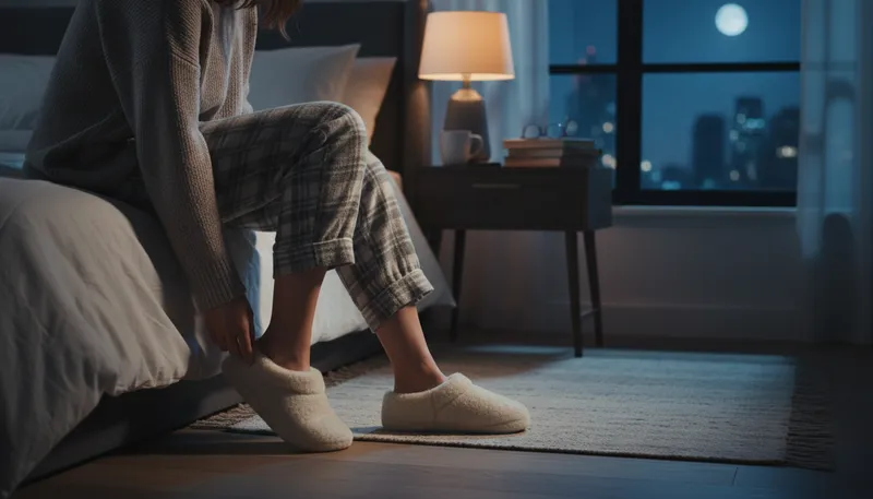 Illustration of slipper: A comfortable shoe worn indoors.