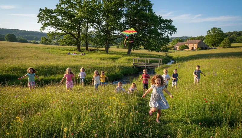 Illustration of in dickie's meadow: A specific place, often associated with leisure.