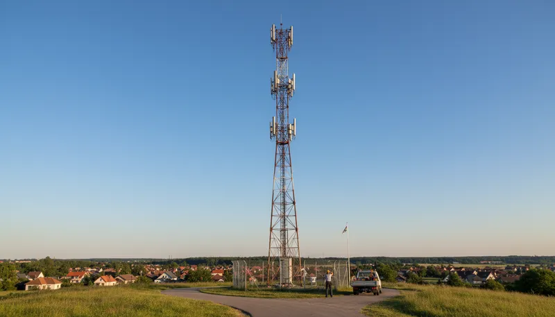 Illustration of mast: a structure for supporting antennas