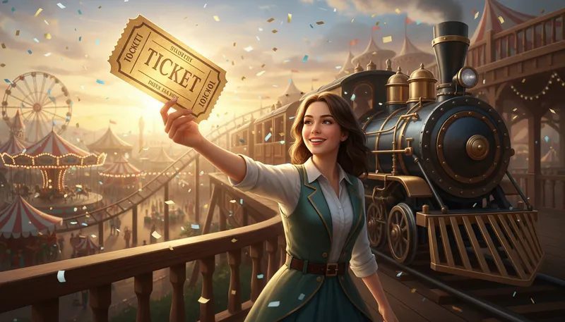 Illustration of ticket to ride: A means to gain freedom or opportunity.