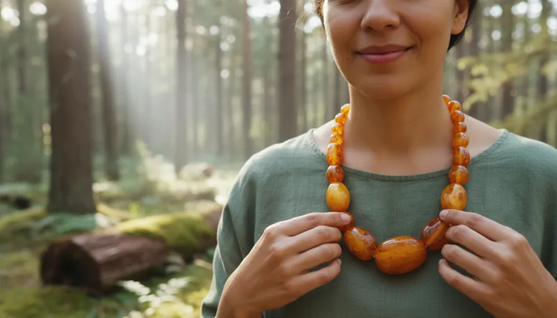 Illustration of amber: fossilized tree resin used in jewelry