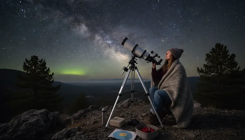 Illustration of astronomy: The study of stars, planets, and the universe.