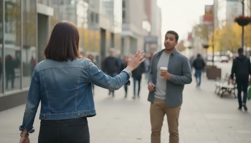 Illustration of talk to the hand: dismiss someone's words or opinions.
