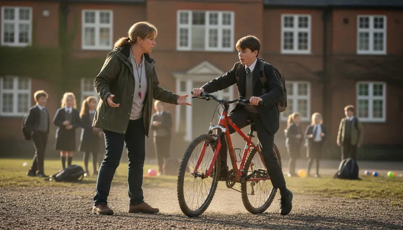 Illustration of on yer bike: Go away or leave quickly.