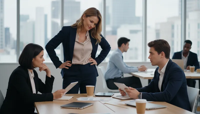 Illustration of condescend: To show a superior attitude toward others.