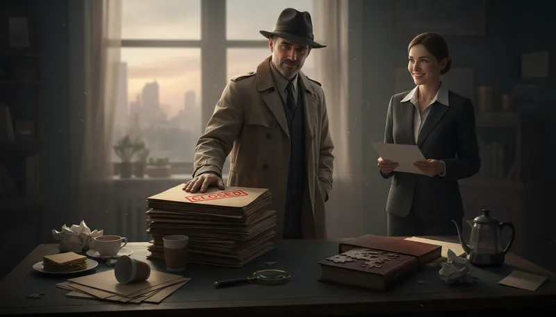 Illustration of private eye: A detective or investigator.