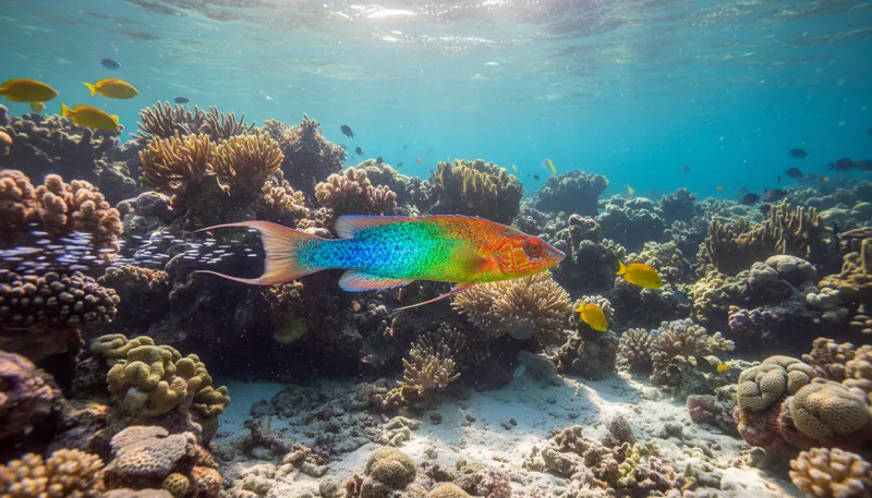 Illustration of cham: A type of small, colorful fish.