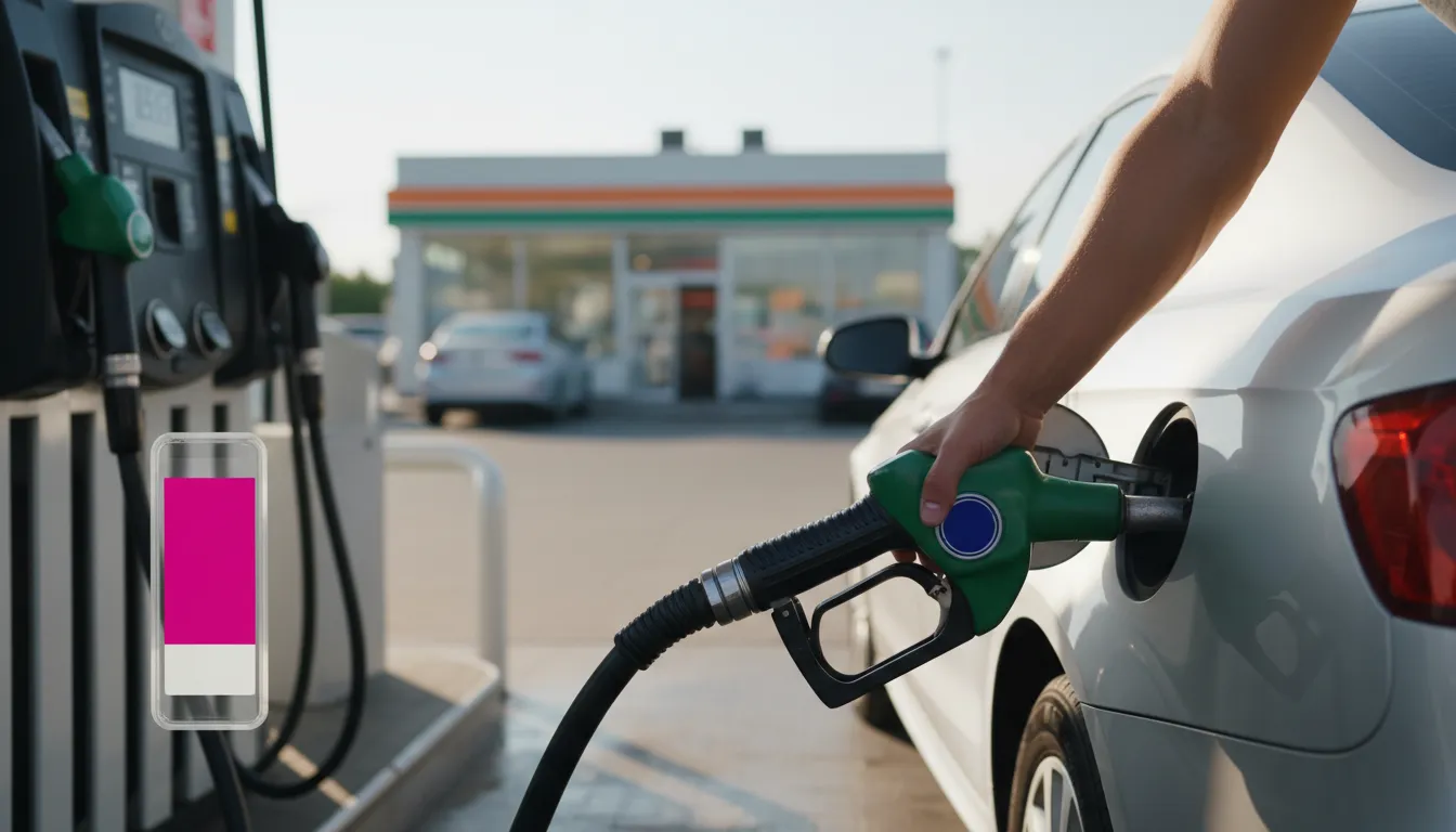 Ilustrasi octane: A number measuring the quality of engine fuel.