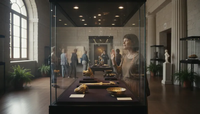 Illustration of showcase: a display case for items to view