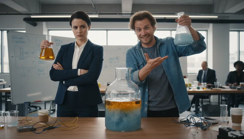 Illustration of oil and water: Two things that do not mix well together.