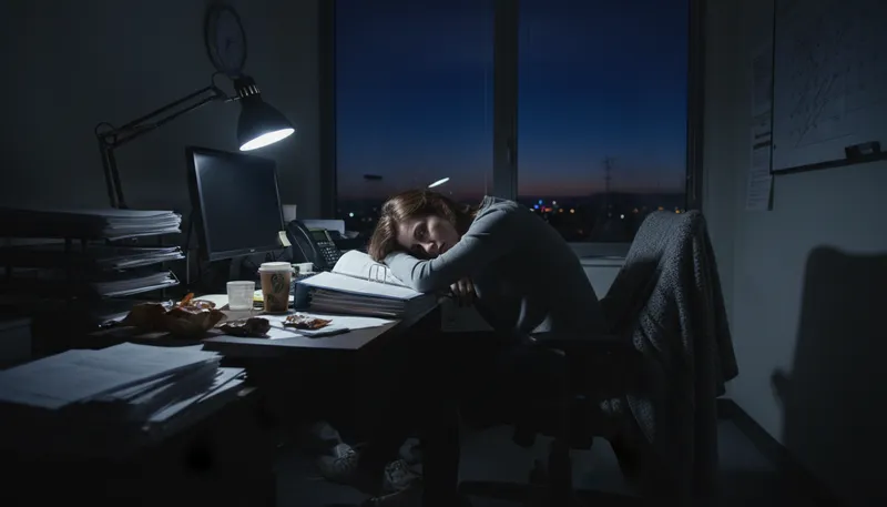 Illustration of burnout: extreme physical or mental exhaustion