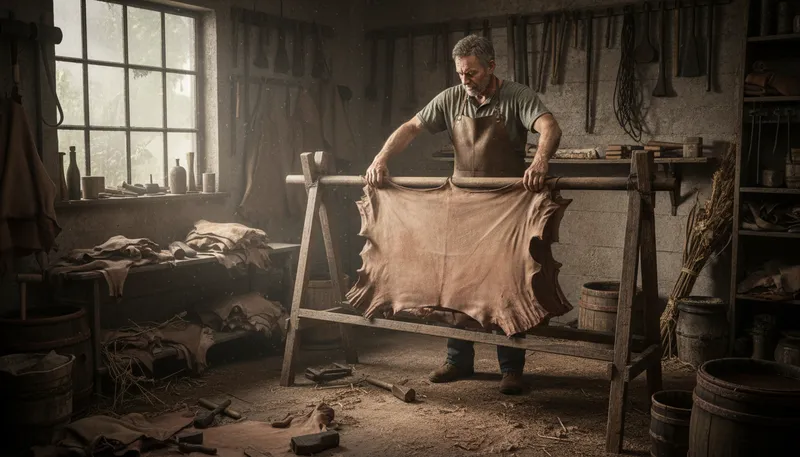 Illustration of skinner: A person who operates a skinning machine or skins animals.