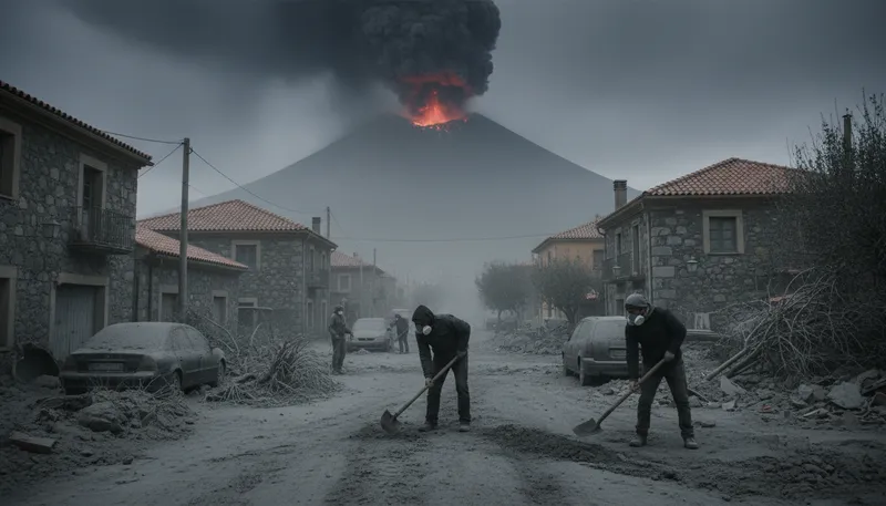 Illustration of volcanic: related to volcanoes or their activity