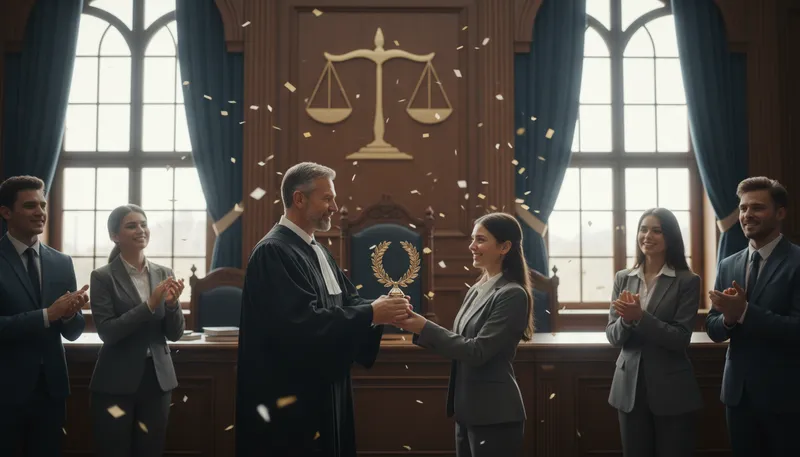 Illustration of justly: In a fair and right manner.