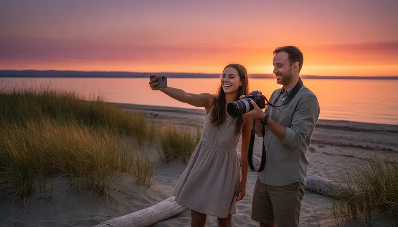 Illustration of take a picture: To capture an image with a camera.