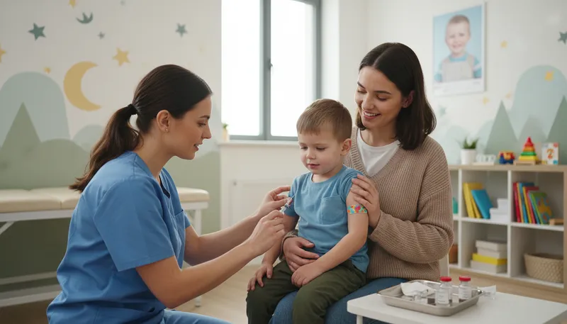 Illustration of immunization: The process of making someone immune to disease.