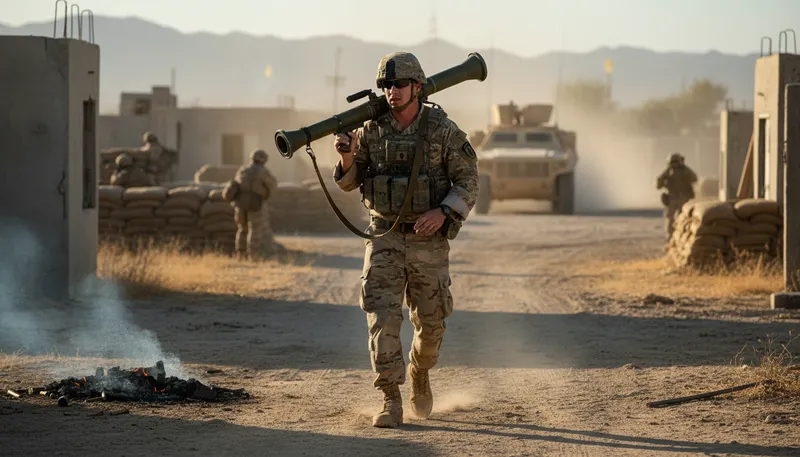 Illustration of bazooka: A portable rocket launcher.