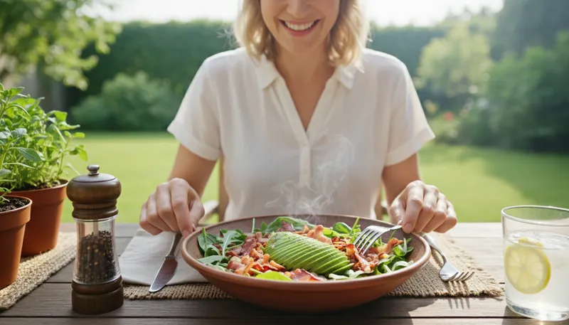 Illustration of keto: A low-carb, high-fat diet for weight loss.